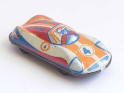 Eski Teneke Oyuncak Spor Araba -Vintage Sovyet Rus Teneke Araba -Antika Oyuncak Koleksiyon