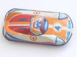 Eski Teneke Oyuncak Spor Araba -Vintage Sovyet Rus Teneke Araba -Antika Oyuncak Koleksiyon