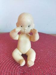 1950'LERDEN ÇOK NADİR SOVYET RUSYA PLASTİK OĞLAN BEBEK OYUNCAK 13 CM