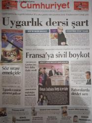 Cumhuriyet Gazetesi,21 Aralık 2011,Server Tanilli,Abdullah Öcalan,Tahir Canan,Ayhan Çarkın,Sarkozy,Tayfur Havutçu,Cornu,Şenol Güneş,Mehmet Ali Aydınlar,Muzaffer Taşdemir,Birgül Ayman Güler