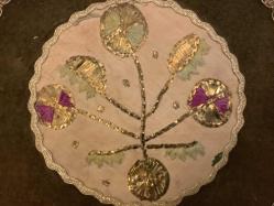 ANTİKA TEL KIRMA ÇİÇEK MOTİFLİ İKİ ADET TABAK