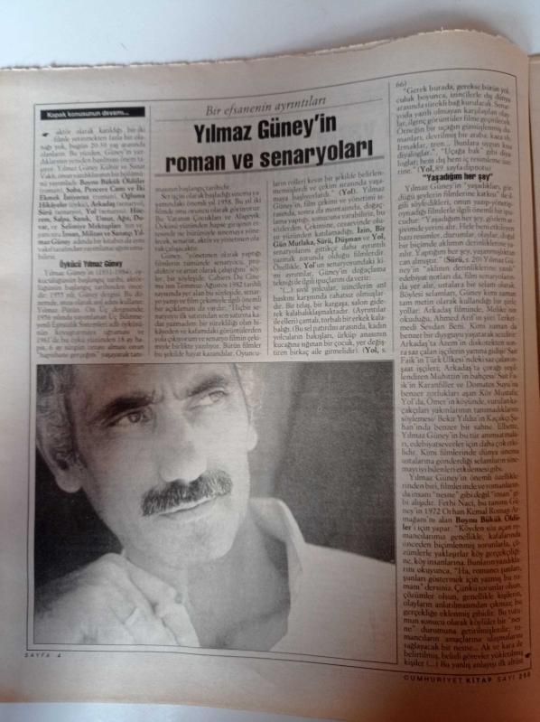 Cumhuriyet Kitap 26 Ocak 1995 Sayı 258 Yılmaz Güney  