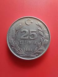 T.C. Merkez Bankası Madeni 25 Lira (1985 Yılı Üretimi) / Etial