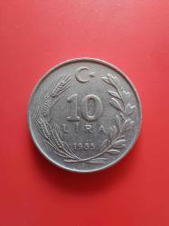 T.C. Merkez Bankası Madeni 10 Lira (1985 Yılı Üretimi) / Etial