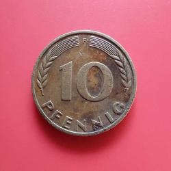 Alman Merkez Bankası Madeni 10 Pfennig (1950 Yılı Üretimi) F Serisi