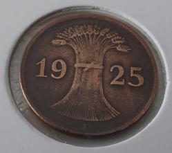 1925 ALMANYA REİCHS DÖNEMİ BRONZ 1 PFENNIG ORİJİNAL PARASI OO2VV1 ÇOK NADİRDİR