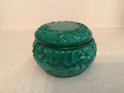 MALAHİT BOHEM CAM MÜCEVHER KUTUSU