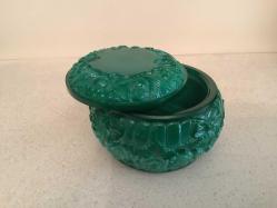 MALAHİT BOHEM CAM MÜCEVHER KUTUSU