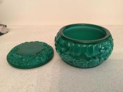 MALAHİT BOHEM CAM MÜCEVHER KUTUSU