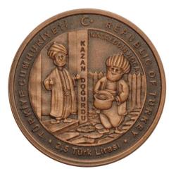 Nasreddin Hoca Kazan Doğurdu Bronz Hatıra Para Çil Sertifikalı 2021