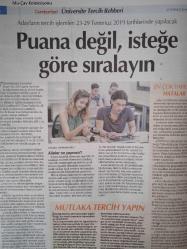 Cumhuriyet Üniversite Tercih Rehberi Gazetesi,23 Temmuz 2019,10 Soruda Yerleştirme Süreci,İstediklerini Bölüme Yerleşen Öğrencilerden Öneriler,Burs Veren Kurumlar,Dünya Üniversitelerinin Kapısını Açan Formüller