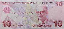 Efemera - Türkiye 9.Emisyon 10 Türk Lirası Serinin İlk 1000 Parası Yerli Kağıt Para ÇİL (Unc) Koleksiyon Para - kitantik - kitaLog