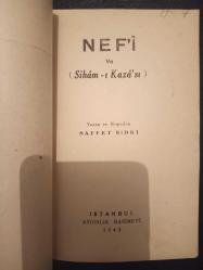 Hiciv ve mizah serisi - 1 - Nef'î ve Sihâm-ı Kazâ'sı - Türkçe Kitap - Saffet Sıdkı - Aydınlık Basımevi -