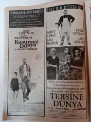 Sinema Gazetesi - 15 Ocak 1994 - Sayı 206 - Demet Akbağ - Addams Ailesi - Yargısız İnfaz - Çılgın Tatil 2- Dağcı - Rasim Öztekin - Clint Eastwood - Yargısız İnfaz