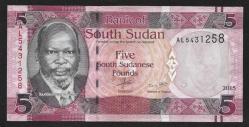 ** GÜNEY  SUDAN ( 5 * POUNDS ) 2015 - ÇİL