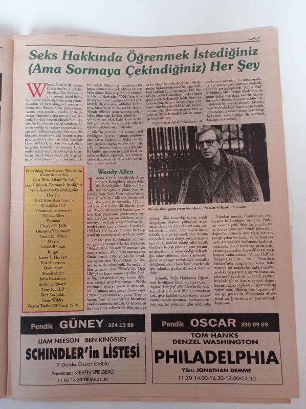 Sinema Gazetesi 30 Nisan 1994 Sayı 35 Seks Hakkında Öğrenmek  