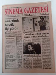 Sinema Gazetesi - 8 Haziran 14 Haziran 1991 - Cezaevinde Çıkan Sinema Dergisi Şimdi İstanbul'da - Nur Sürer - Sinema Günleri - Warner Bross - Sevimli Komedi Filmi Kızım Elden Gidiyor - Yahudi Katliamı