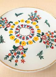 ANTİKA EL BOYAMA SÜMERBANK DAMGALI PORSELEN TABAK