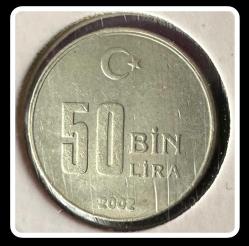 2002 Yılı 50.000 (50 Bin) LİRA / ÇİL / TCM202