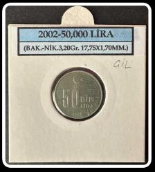 2002 Yılı 50.000 (50 Bin) LİRA / ÇİL / TCM202