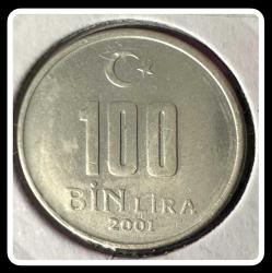 2001 Yılı 100.000 (100 Bin) LİRA / ÇİL / TCM2001