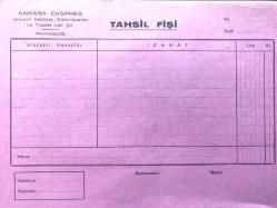 Ankara Ekspres - Umumi Nakliyat / Tahsil fişi
