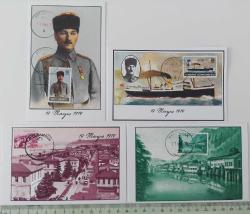 2019 ATATÜRK'ÜN 19 MAYIS 1919 SAMSUNA ÇIKIŞININ ANISINA YAPILAN POSTA KARTLARI SETİ NADİR ORİJİNAL SAMSUN PTT DAMGALI VE PULLU ÇOK ÇOK NADİRDİR