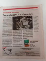 Aydınlık Kitap Gazetesi - 10 Kasım 2017 - Sayı 283 - Lenin Çizimi - Dünyayı Sarsan Ekim Devrimi 100 Yaşında - Dünyayı Sarsan On Gün'ün - Rus Edebiyatı Devrimin Ruhunu Dokuyan Dehalar -Ali Türkşen - Doğu Perinçek