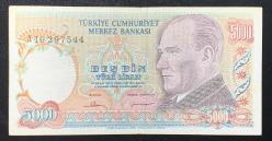 Efemera - TC 7. Emisyon  A Serisi Mevlana 5000 Lira - kitantik - kitaLog