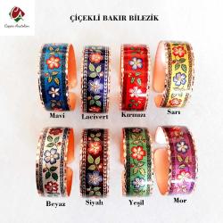 Bakır el işçilikli lüks bilezik-bileklik harika Çiçekli model