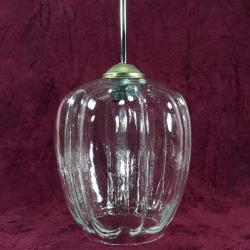 RETRO DİLİMLİ GÖVDELİ ANTİKA GÖRÜNÜMLÜ ARMUDÎ ŞEFFAF CAM AVİZE