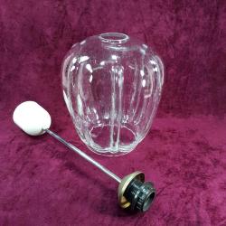 RETRO DİLİMLİ GÖVDELİ ANTİKA GÖRÜNÜMLÜ ARMUDÎ ŞEFFAF CAM AVİZE