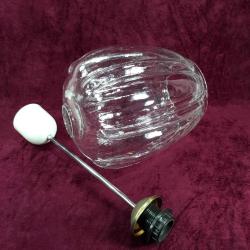 RETRO DİLİMLİ GÖVDELİ ANTİKA GÖRÜNÜMLÜ ARMUDÎ ŞEFFAF CAM AVİZE