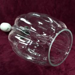 RETRO DİLİMLİ GÖVDELİ ANTİKA GÖRÜNÜMLÜ ARMUDÎ ŞEFFAF CAM AVİZE