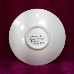 VINTAGE MARMARA ÇİNİ SPECIAL HAND MADE KÜTAHYA TÜRKİYE İMZALI KARANFİL VE LALE MOTİFLİ HAT YAZILI THE INTERNATIONAL ISLAMIC FINANCE FORUM İSTANBUL 2003 HATIRA ÇİNİ TABAK