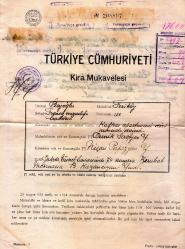 LOT.18 » ERMENİ BELGESİ ONNİK SEROFYAN, NİŞAN PAPAZYAN ,B.KAZANCIYAN 1928 KAFKAS APARTMANI FERİKÖY KİRA NOTER