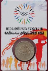 1994 Yılı Dünya Spor ve Olimpik Düşünce yılı 10  Bin Lira FAO Hatıra Özel Folder'inde