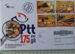 2015 PTT'NİN KURULUŞUNUN 175.YILI İLK GÜN MÜHÜRLÜ ORİJİNAL FDC İLK GÜN ZARFI P1T2T3 ÇOK NADİRDİR