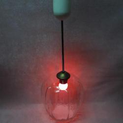 RETRO DİLİMLİ GÖVDELİ ANTİKA GÖRÜNÜMLÜ ARMUDÎ ŞEFFAF CAM AVİZE