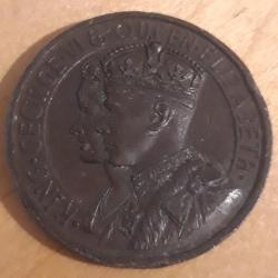 İngiltere VI George Kraliçe Elizabeth Evlilik Bronz Hatıra Madalyonu 1937