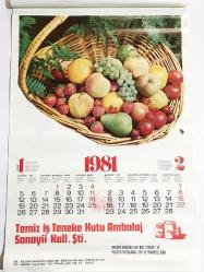 Temiz İş Teneke Kutu Ambalaj Sanayii Koll. Şti. - 1981 yılı takvim