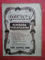 Efemera - 1959 Türk Ekspress Bank Kumbara Yarışması İlanı - kitantik - kitaLog