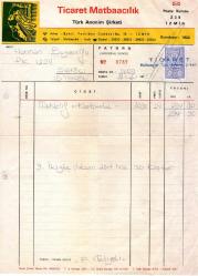 FATURA . .... HERMAN BOYACIOĞLU (NUR İÇİNDE YATSIN ÇOK FAYDALI İNSANDI) TİCARET MATBAACILIK İZMİR 1971