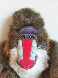 2006 YAPIMI NATİONAL GEOGRAPHİC ÇOK NADİR VİNTAGE MANDRİLL (MANDRİL) MAYMUNU PELUŞ OYUNCAK FİGÜR BEBEK 25 CM
