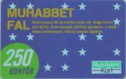 3K = TURKCELL  HAZIR KART ( MUHABBET  FAL ) 250  KONTÖR - TEMİZ ve NADİR