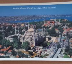 Kartpostal Türkiye istanbul sultanahmet camii blue mosque ve ayasofya camii  17*12cm