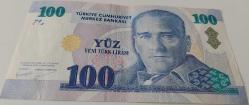 8.EMİSYON 1.TERTİP 100 YENİ TÜRK LİRASI A77557447 SERİ NUMARALI KAĞIT PARA GÜZEL NUMARA ÇİLALTI