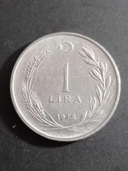 1 Lira 1975 Madeni Para. Eski Koleksiyon Madenî Para. Eski Para. Hatıra Para.