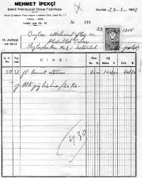 BURSA FATURA.  BMEHMET İPEKÇİ 1958       MEHMET OFLAZ... ABDULLAH ÇINAR