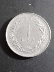 1 Lira 1968 Madeni Para. Eski Koleksiyon Madenî Para. Eski Para. Hatıra Para.